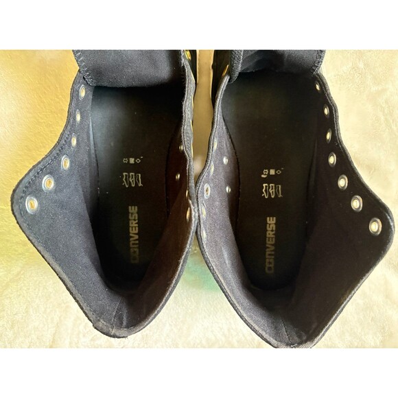 Converse Chuck Taylor All Star Black Hi Top Leather Sneakers - Men’s Sz 9 - Picture 6 of 8